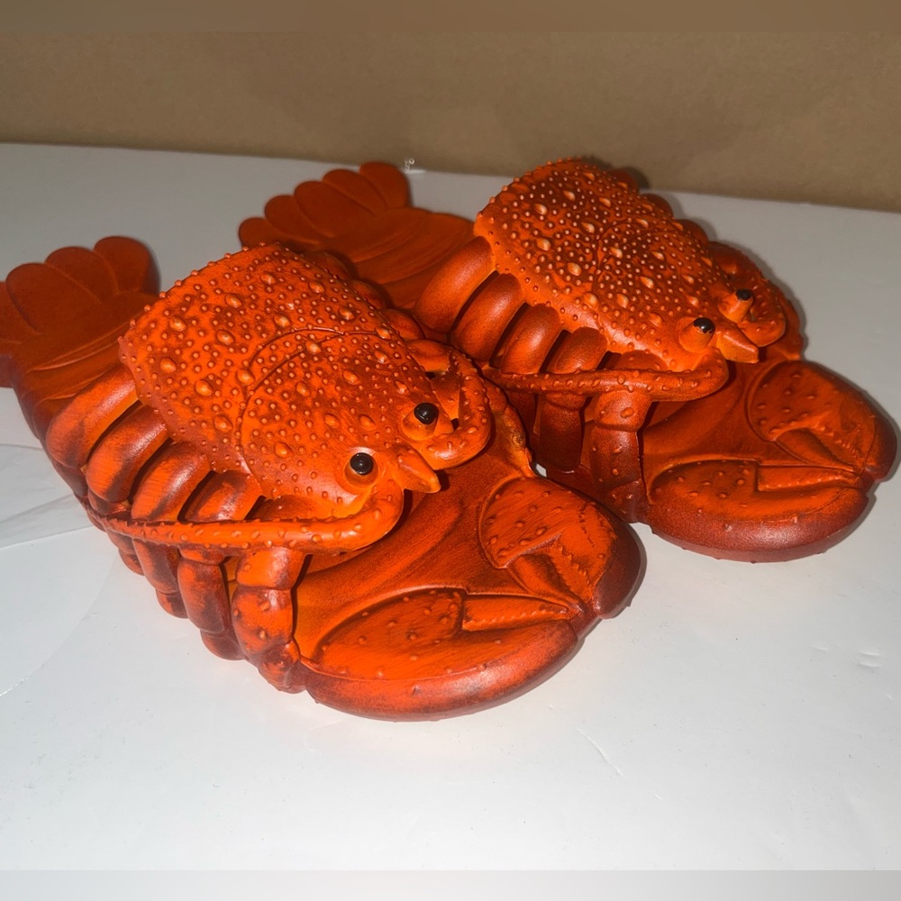Lobster Slippers Beach Flip Flop Slip On Men’s Size 7 - 7.5 (40/41) Red Summer